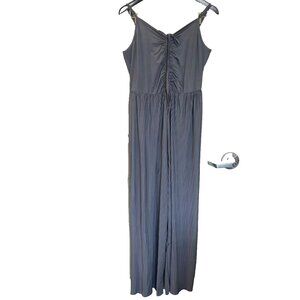 Mast and Harbour Women Ladies Grey Jumpsuit Jumper Sleeveless Adjustable Size L